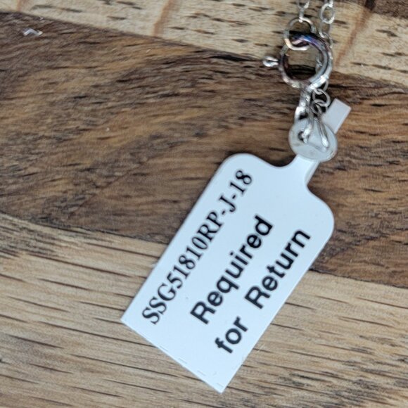 J Pendant Necklace in Silver Tone Metal w CZ Accents - Picture 10 of 13